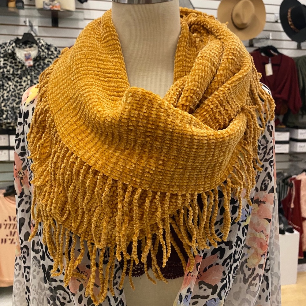 Fringe Infinity scarf (Mustard)